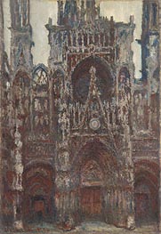 Rouen Cathedral, Evening, Harmony in Brown, 1894 by Claude Monet | Canvas Print