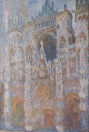 Rouen Cathedral, Blue Harmony, Morning Sunlight | Claude Monet | Painting Reproduction