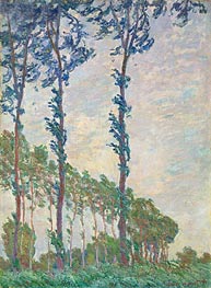 Wind Effect, Sequence of Poplars, 1891 by Claude Monet | Canvas Print
