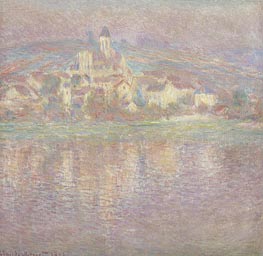 Vetheuil at Sunset, 1901 von Claude Monet | Leinwand Kunstdruck