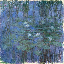 Blue Nympheas (Water-Lilies), c.1916/19 by Claude Monet | Canvas Print