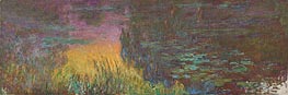 Nympheas (The Setting Sun), c.1920/26 von Claude Monet | Leinwand Kunstdruck