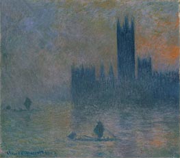 The Houses of Parliament (Effect of Fog), 1903 von Claude Monet | Leinwand Kunstdruck