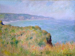 On the Cliff at Pourville | Claude Monet | Gemälde Reproduktion