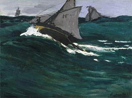 The Green Wave, 1865 von Claude Monet | Leinwand Kunstdruck