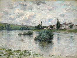 View of the Seine, Lavacourt, 1880 von Claude Monet | Leinwand Kunstdruck