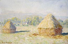 Haystacks, Morning Effect, 1891 von Claude Monet | Leinwand Kunstdruck