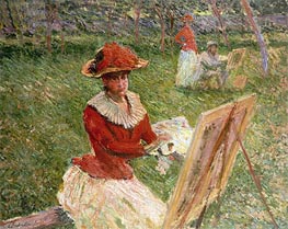 Blanche Hoschede Painting, 1892 von Claude Monet | Leinwand Kunstdruck
