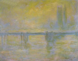 Charing Cross Bridge: Fog, 1902 von Claude Monet | Leinwand Kunstdruck