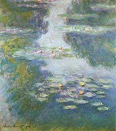 Water Lilies, Nympheas, 1908 von Claude Monet | Leinwand Kunstdruck