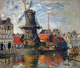 The Windmill, Amsterdam, 1871 von Claude Monet | Leinwand Kunstdruck