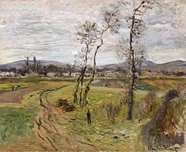The Plain at Gennevilliers, 1877 von Claude Monet | Leinwand Kunstdruck