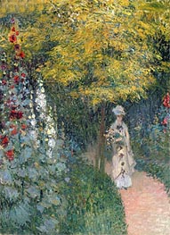 Rose Garden, 1876 von Claude Monet | Leinwand Kunstdruck