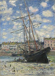 Boot bei Ebbe liegend, 1881 von Claude Monet | Leinwand Kunstdruck