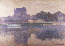 Vernon Church in Fog, 1893 von Claude Monet | Leinwand Kunstdruck