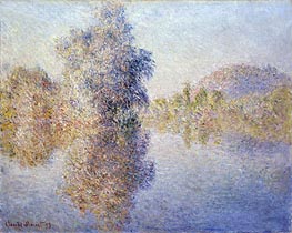 Early Morning on the Seine at Giverny, 1893 von Claude Monet | Leinwand Kunstdruck