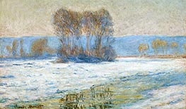 The Seine at Bennecourt, Winter, n.d. von Claude Monet | Leinwand Kunstdruck