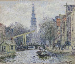 Canal a Amsterdam, 1874 von Claude Monet | Leinwand Kunstdruck