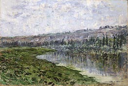 The Seine and the Hills of Chantemsle, 1880 von Claude Monet | Leinwand Kunstdruck