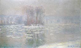 Ice at Bennecourt, 1898 von Claude Monet | Leinwand Kunstdruck