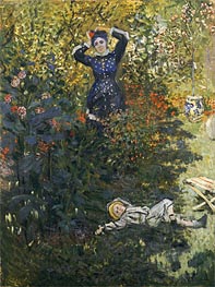 Camille and Jean in the Garden at Argenteuil, n.d. von Claude Monet | Leinwand Kunstdruck