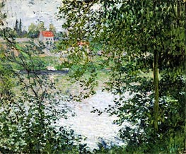 Ile de La Grande Jatte Through the Trees, 1878 von Claude Monet | Leinwand Kunstdruck