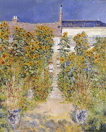 The Artist's Garden at Vetheuil, 1881 von Claude Monet | Leinwand Kunstdruck
