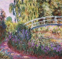 The Japanese Bridge, Pond with Water Lilies, 1900 von Claude Monet | Leinwand Kunstdruck