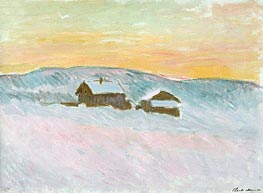 Monet | Norwegian Landscape, Blue Houses | Giclée Canvas Print