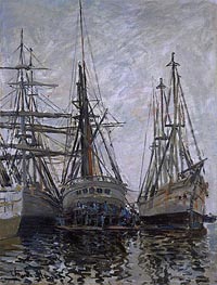 Monet | Boats in a Harbour, c.1873 | Giclée Canvas Print
