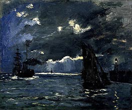 Monet | A Seascape, Shipping by Moonlight, c.1864 | Giclée Canvas Print