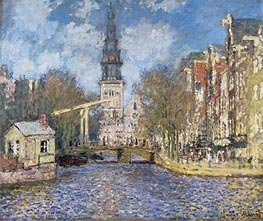 Monet | The Zuiderkerk, Amsterdam (Looking up the Groenburgwal), c.1874 | Giclée Canvas Print
