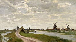 Monet | Windmills Near Zaandam, 1871 | Giclée Canvas Print