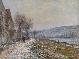 Monet | The Riverbank at Lavacourt, Snow, 1879 | Giclée Canvas Print