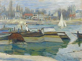 Barges at Asnieres | Claude Monet | Painting Reproduction