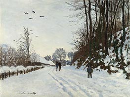 The Road to the Saint-Simeon Farm in Winter | Claude Monet | Painting Reproduction