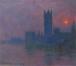 London, Houses of Parliament, Sunset | Claude Monet | Painting Reproduction