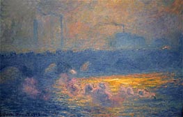 Monet | Waterloo Bridge, Sun Effect with Smoke, 1903 | Giclée Canvas Print