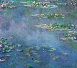 Wasserlilien, 1906 von Claude Monet | Leinwand Kunstdruck