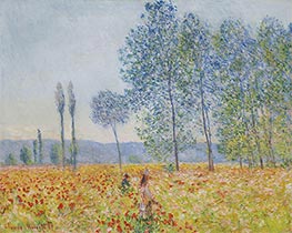 Unter den Pappeln, 1887 von Claude Monet | Leinwand Kunstdruck