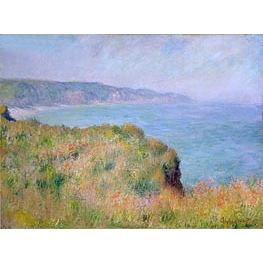 On the Cliff at Pourville - Claude Monet