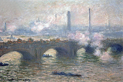 Monet | Waterloo Bridge, Gray Day, 1903 | Giclée Canvas Print