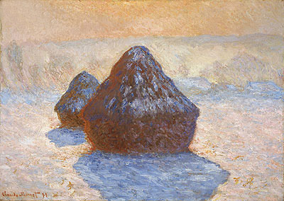 Haystacks, White Frost Effect, 1891 | Monet | Giclée Canvas Print
