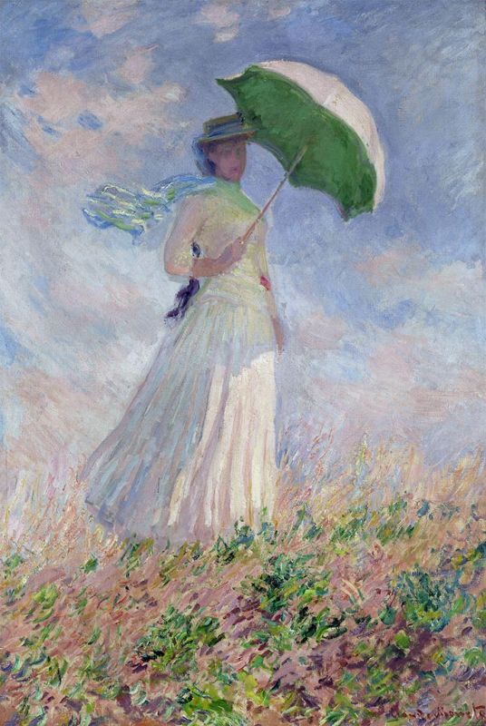 Frau mit Sonnenschirm nach rechts, 1886 | Claude Monet