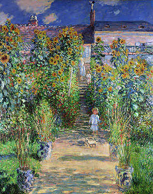 The Artist's Garden at Vetheuil, 1880 | Claude Monet | Giclée Leinwand Kunstdruck