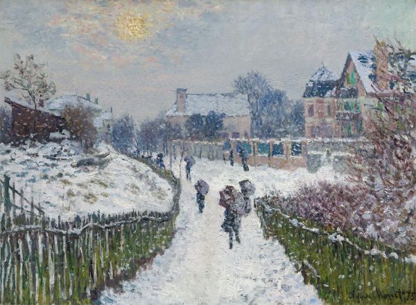 Boulevard Saint-Denis, Argenteuil, in Winter, 1875 | Claude Monet | Giclée Canvas Print