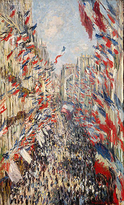 The Rue Montorgueil, Paris, Celebration of June 30, 1878 | Claude Monet | Giclée Leinwand Kunstdruck