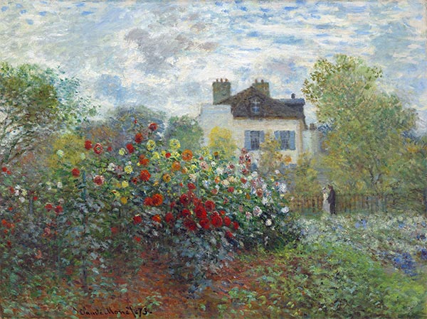 The Artist's Garden in Argenteuil (The Dahlias), 1873 | Claude Monet | Giclée Canvas Print