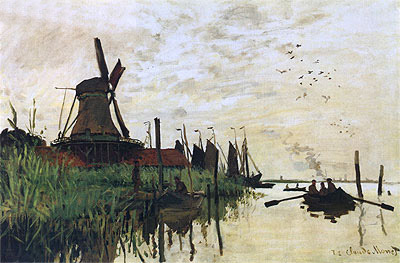 Windmill at Zaandam, 1872 | Monet | Giclée Canvas Print