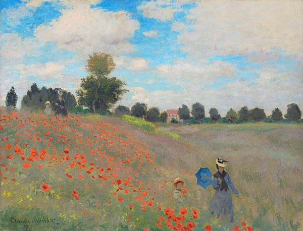 Mohnfeld in Argenteuil, 1873 | Claude Monet | Giclée Leinwand Kunstdruck